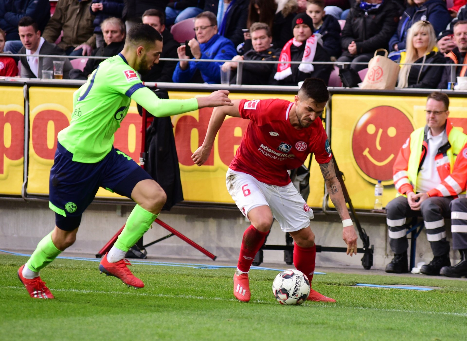 Danny Latza „zog die Bälle an wie ein Magnet“, sagte 05-Sportvorstand Rouven Schröder. Daneben bereitete der linke Mann der Mainzer Raute auch das 1:0 vor.