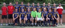 Der Kader der TSV Stadecken/Elsheim 2014/15, hinten v.l.: Albert Hoppe (Trainer), Rudolph Hahner (Torwarttrainer), Thorben Emmerich, Philipp Baumgärtner, Pierre Mohr, Felix Hintsch, Christian Büsing, Sven Dechent, Daniel Seifert, Andreas Klein, Falko Büsing (Betreuer). Vorne v.l.: Lukas Fassel, Yannick Wolf, Benedict Sinock, Christopher Klonek, Lukas Wingenfeld, Timo Hintsch, Christian Hack, Tim Antwerpes.