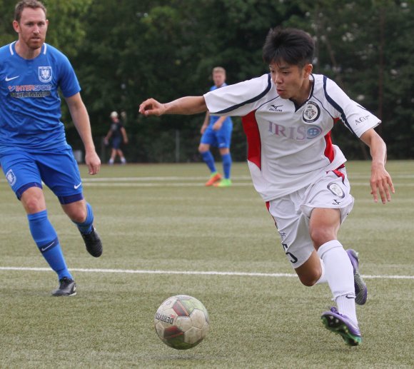 Daisuke Fukuhara war in Bad Kreuznach nach 20 Minuten wegen einer Roten Karte raus aus dem Spiel. Die Mannschaftsleistung des FC Basara befügelte der Platzverweis.