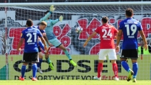 Eine Torchance bot sich dem FCS vor der Pause, Sebastian Jacob nutzte sie zum 0:1.