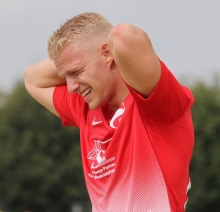 Das ging daneben: Kevin Frey verschoss den Elfmeter zur möglichen Führung der TSG Hechtsheim bei Mitaufsteiger VfR Grünstadt.