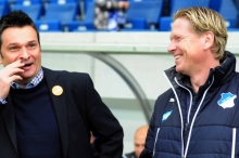 Vor dem Spiel scherzten 05-Manager Christian Heidel und TSG-Trainer Markus Gisdol nch miteinander.