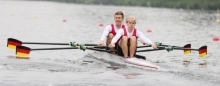 Rudern bei ihrer ersten A-WM gleich ins Finale: Moritz Moos (l.) und Jason Osborne vom Mainzer Ruder-Verein.