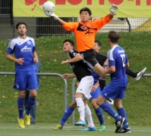 Obenauf: Yo Yamaguchi war beim 3:0-Sieg über den SC Idar-Oberstein der starke Rückhalt des SV Gonsenheim.