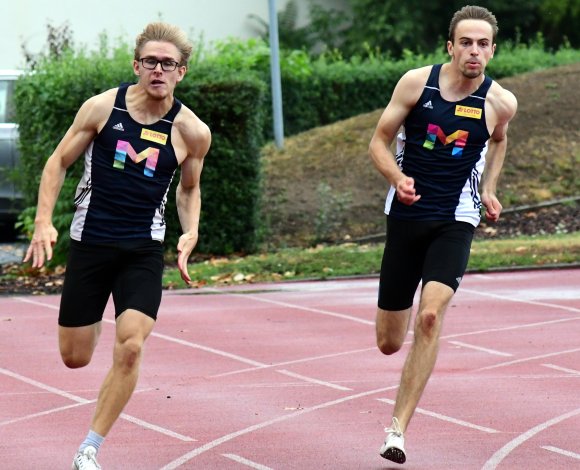 Die beiden stacheln sich gegenseitig an: 400-Meter-Spezialist Johannes Nortmeyer (l.) und Kurzsprinter Tilman Jedlitschka vom USC Mainz.