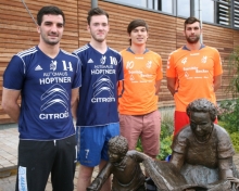 Drei aus dem Quartett Neuer bei den Sportfreunden bringen Erfahrung aus höheren Klassen ein: Torwart Christian Kosel (l., SG Wallau) und die Rückraumschützen Timo Borsch (TV Nieder-Olm), Lukas Scheer (SG Wallau) und Philipp Becker (TV Groß-Umstadt).