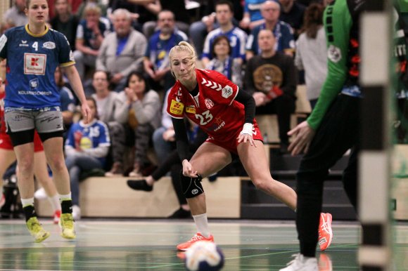 Denise Großheim im ersten Erstligavergleich mit der Neckarsulmer Sportunion, der für den FSV Mainz 05 im Februar mit einer 17:22-Niederlage endete.