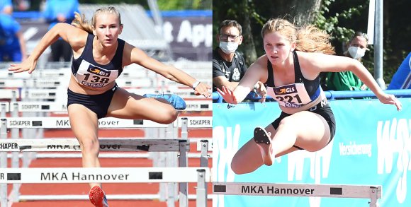 Hürden sind für sie kein Hindernis: Emma Kaul (l.) wurde in Hannover Deutsche U-16-Meisterin über die Sprint-, Nele Schäfer Fünfte über die lange Distanz. 