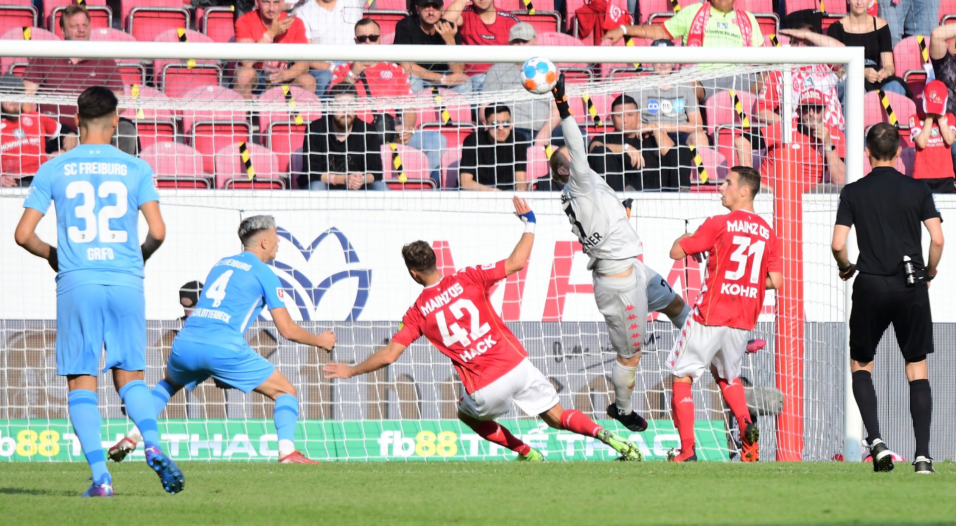 Auf der anderen Seite des Spielfelds war Robin Zentner allenfalls damit beschäftigt, hohe Bälle abzufangen.