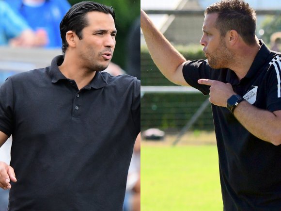 Erwarten ein intensives Derby: SVG-Trainer Anouar Ddaou (l.) und sein Binger Kollege Thomas Eberhardt.