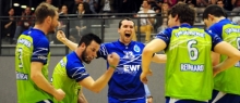 Drei dieser fünf Spieler stehen der TGM Gonsenheim in der neuen Saison nicht mehr zur Verfügung: Zuspieler Fritz Lückerath (l.), Libero Stefan Schröder (M.) und Kapitän Manuel Lohmann (r.). Erik Kipf (2.v.l.) und Frieder Reinhardt hingegen sind dem Zweitligaabsteiger erhalten geblieben.