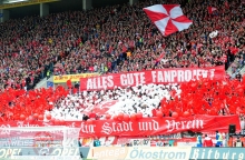 20 Jahre Fanprojekt Mainz. Zum Geburtstag gab es eine Choreo und ein großes Spiel gegen den FC Bayern.