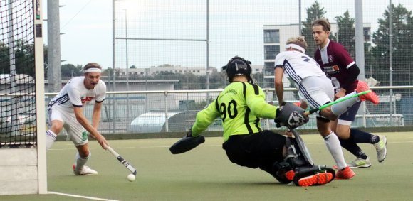 Im Heimspiel gegen den TEC Darmstadt war das 4:1 - hier erzielt Tilmann Nagel (l.) das 2:0 - eine eher lockere Angelegenheit, inzwischen ist der Vorletzte allerdings etwas besser drauf.