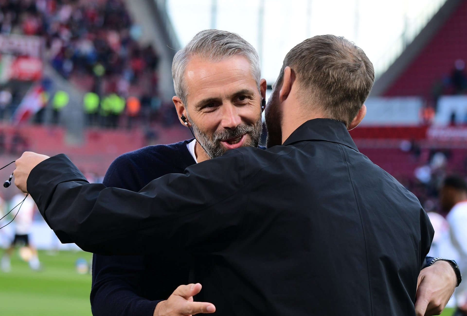 Hatten Spaß miteinander: RB-Trainer Marco Rose und 05-Coach Bo Svensson.