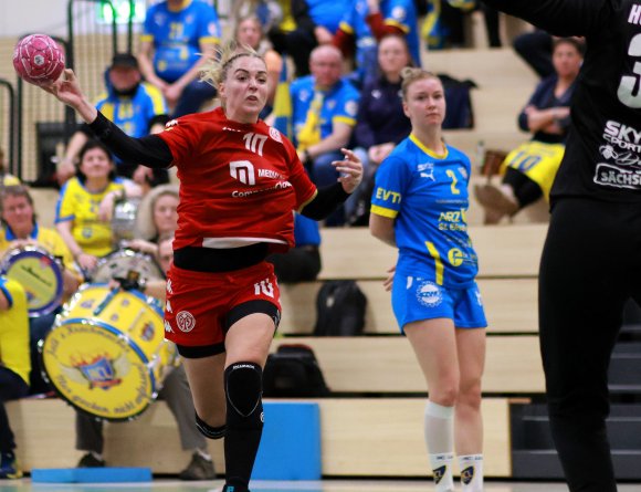 Christin Kühlborn war mit ihren drei Toren beste Außenspielerin der 05erinnen gegen den HC Leipzig.