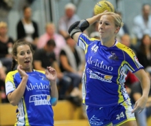 Kreisläuferin Lara Leuckefeld konnte bisher noch nicht wieder die tragende Rolle übernehmen, die sie vor ihrem Kreuzbandriss im Bretzenheimer Team innehatte. In Gedern war sie nun mit starken sechs Toren am Sieg beteiligt.