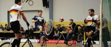 Mit 4:7 unterlagen die Hechtsheimer Stefan Beismann (2.v.l.) und Moritz Rauch den Deutschen Meistern Krichbaum/Rossmann.
