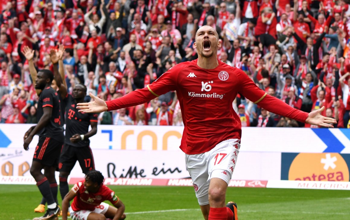 Winterzugang Ludovic Ajorque nach seinem Ausgleichstor beim 3:1 gegen den FC Bayern.