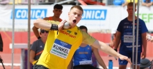 Im dritten Versuch stieß Simon Kunkel die Kugel weit genug für die Finalteilnahme.