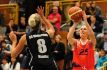 Ruhe bewahren, Maß nehmen: Die ASC-Frauen mit Spielmacherin Astrid Baumgärtner wollen im Derby bei den Rhein-Main Baskets II an ihre zuletzt gute Leistung anknüpfen. Ein Faktor dabei sind die Schüsse von außen. 