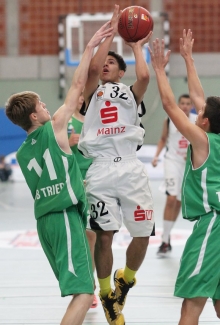 Isaah Negron war der Topscorer der SG RheinHessen in Heidelberg. Seine 25 Punkte erzielte er nach gut herausgearbeiteten Chancen.