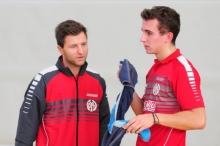 Der Ausfall von Felipe Olivares zwingt die 05er zu neuen Doppel-Kombinationen: Benjamin Bator (links) und Frederick Jost (rechts) dürften gegen die Bayern im zweiten Doppel Seite an Seite spielen.