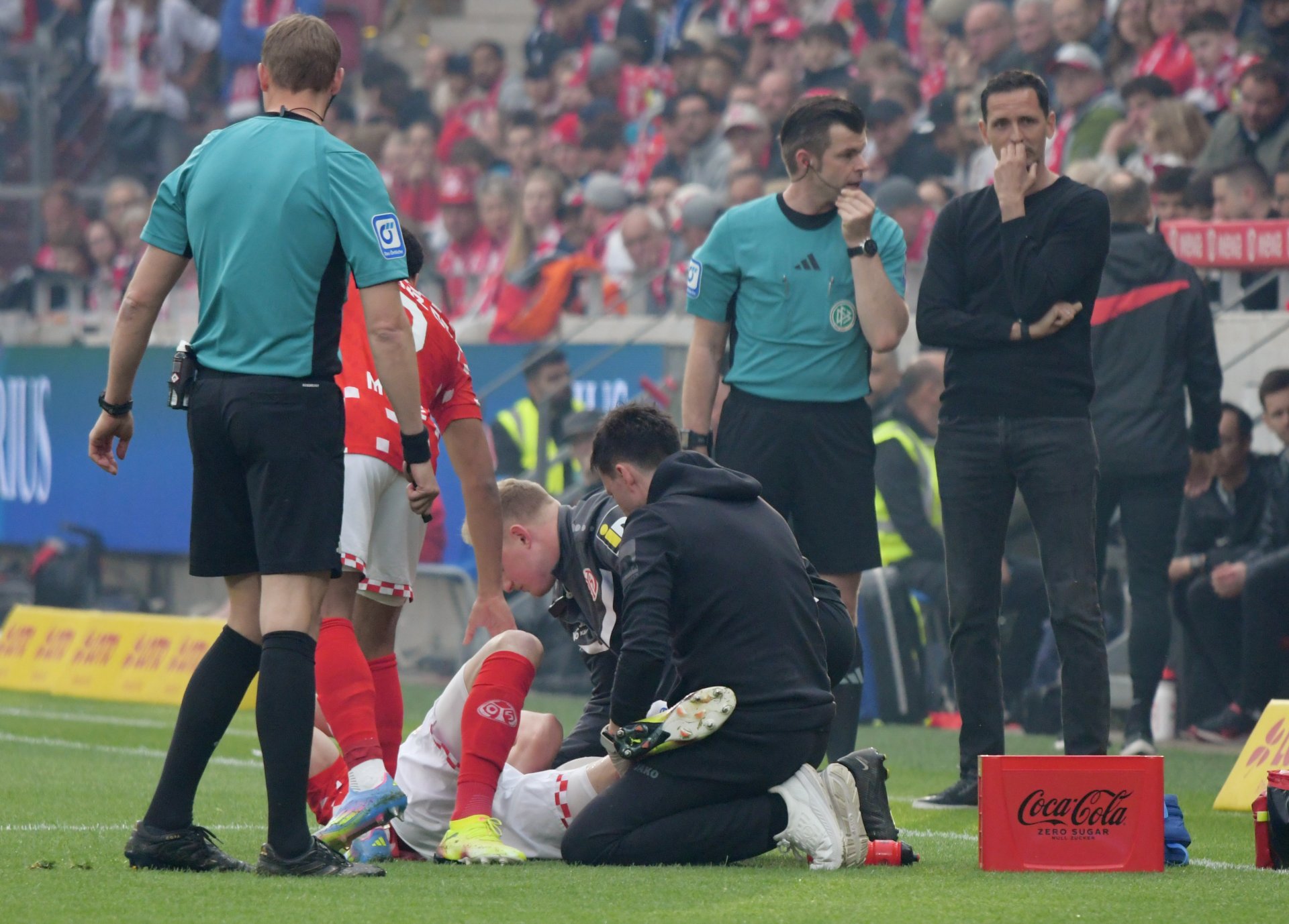 …Dominik Kohr erlitt ohne gegnerisches Zutun eine Innenbandverletzung im linken Knie…