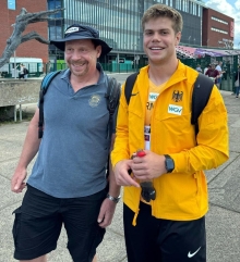 Erfolgreiches Duo: Kugelstoßer Simon Kunkel und sein Vater und Trainer Marcel.