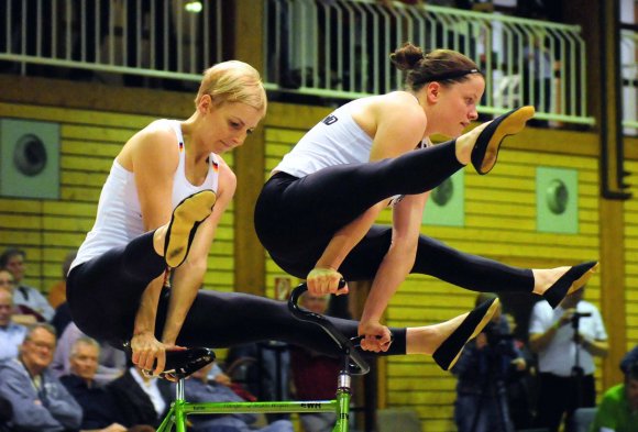 German-Masters-Gesamtsieg, Deutsche Meisterinnen, Weltmeisterinnen: Katrin Schultheis (l.) und Sandra Sprinkmeier vom RV Ebersheim gewannen 2014 alles, was es zu gewinnen hab, zuzüglich des Wettbewerbs beim 3-Nationen-Cup in Klein-Winternheim.