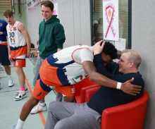 Solche Szenen wird es beim ASC Mainz wohl nicht mehr geben: Trainer Alexander Heidbrink hat die Trennung von Darnell Moran Jr. bekanntgegeben.