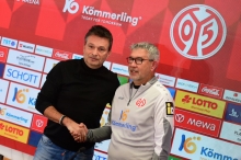 Sind sich schnell einig geworden: 05-Sportvorstand Christian Heidel und Trainer Urs Fischer...