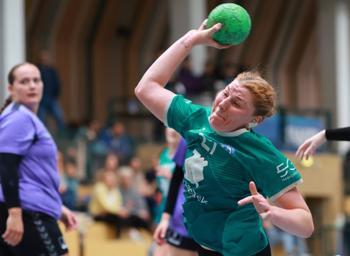 Kreisläuferin Greta Bolte kam oft zum Abschluss und traf viel beim wichtigen Sieg des TV Bodenheim über Abstiegskonkurrent TV Bodenheim.