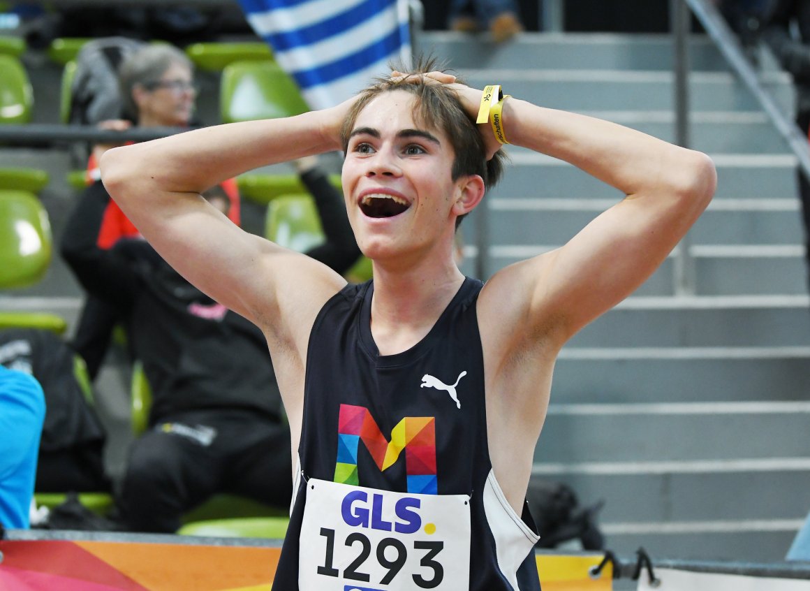 Konnte seine Zeit selbst kaum fassen: Lucas Merten bei seiner ersten Hallen-DM.