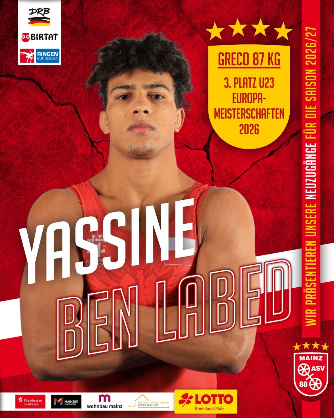 Voraussichtlich in der Rückrunde der nächsten Saison wird Yassine ben Labed für die 88er auf die Matte gehen.