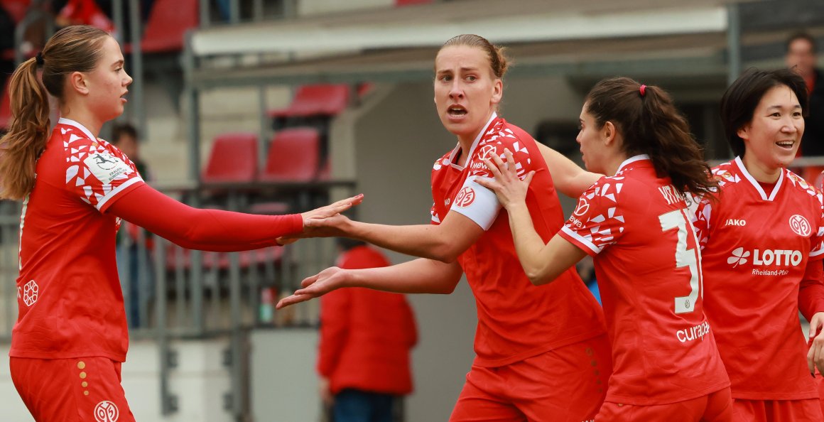 Kapitänin Johanna Berg brachte die Mainzerinnen nach dem Ausgleich sofort wieder in Führung.
