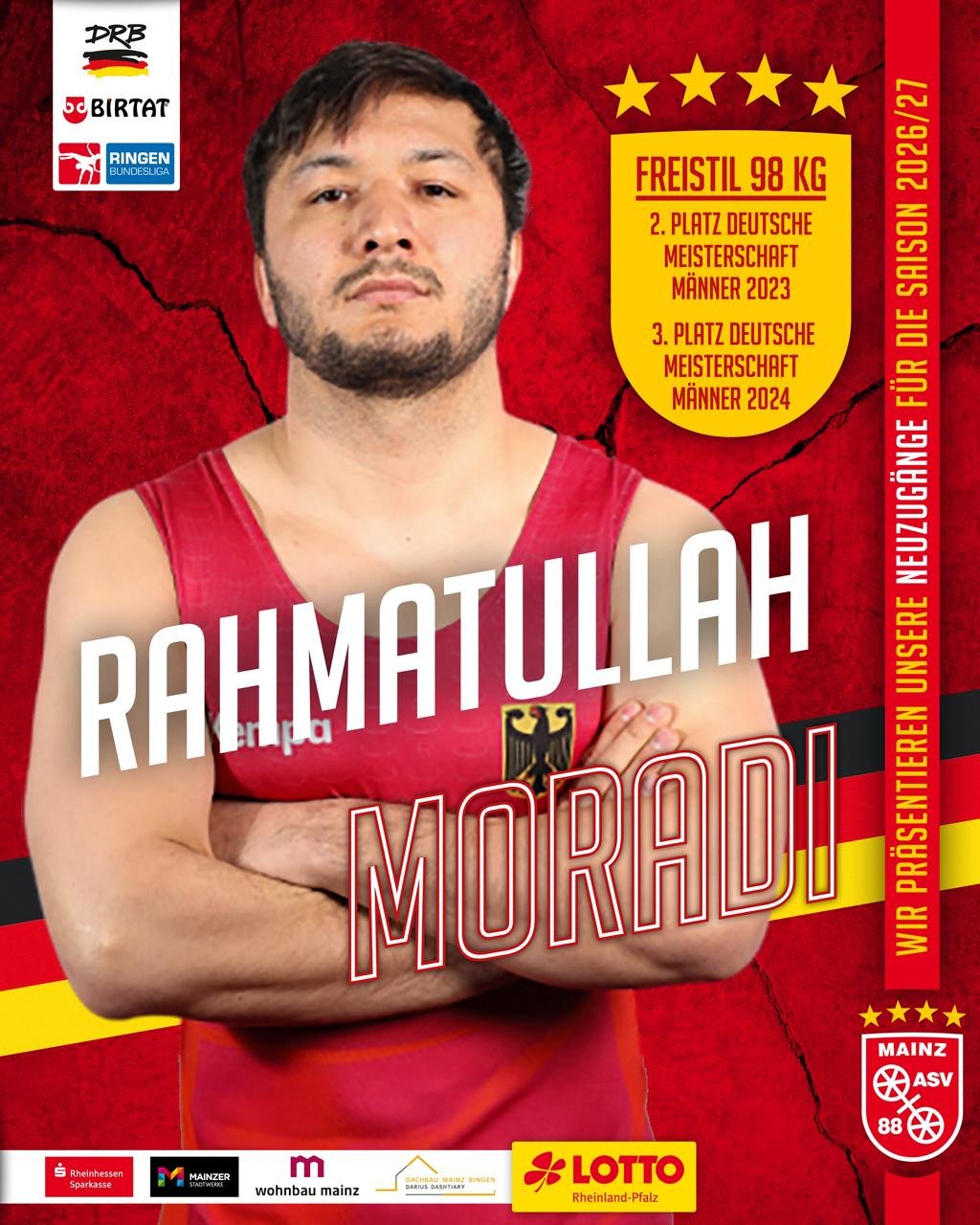 Übernimmt den Platz von Wladimir Remel: Rahmatullah Moradi.