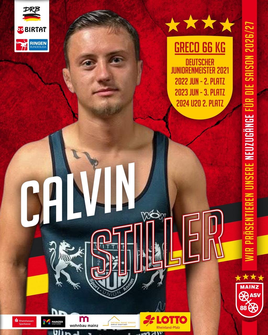 Nächster Zugang der 88er: Calvin Stiller.