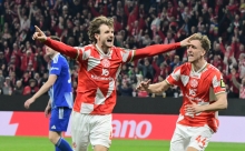 Setzt auch auf die Fans: Stefan Posch, hier nach seinem 1:0 im Rückspiel gegen Sigma Olmütz.