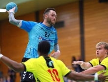 Timo Borsch teilte sich in Mülheim mit Stefan Corazolla und Sören Dübal in steter Rotation die beiden Halbpositionen im Rückraum und war mit sieben Toren im Abschluss erfolgreich.