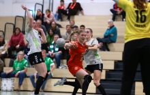 Der Rückraum (am Ball Rugile Bartaseviciute) und die anderen Positionsgruppen teilten sich auch in Bremen die Tore gerecht auf.