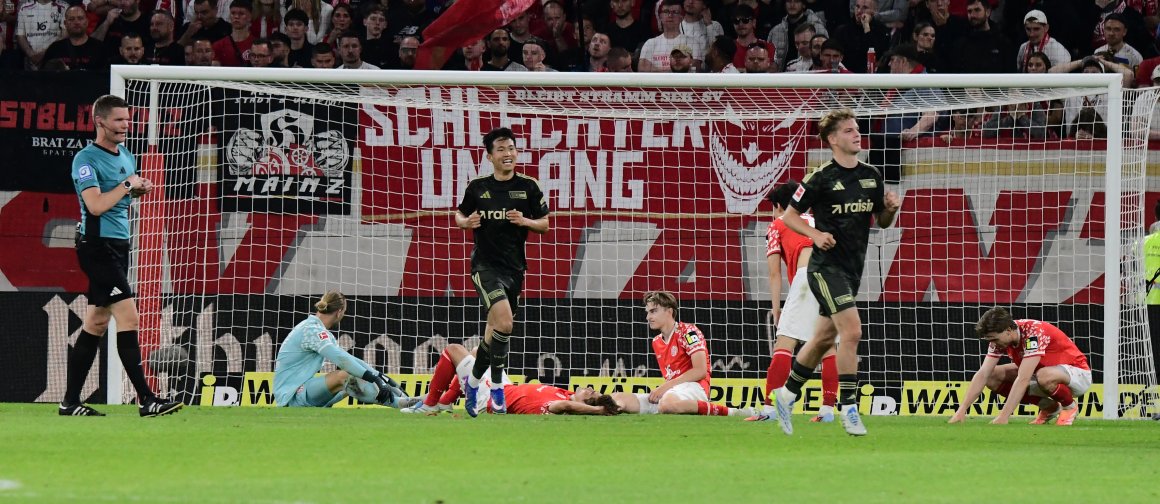 Da war's passiert: In der 88. Minute gerieten die Mainzer mit 1:2 in Rückstand.