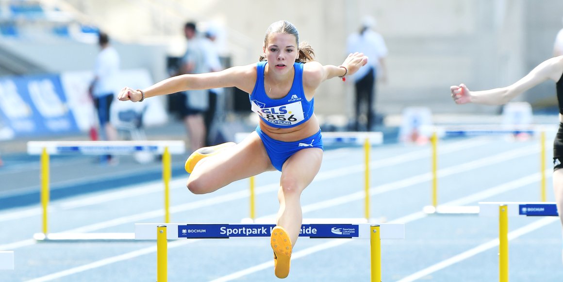 Als 30. der Meldeliste lief Lina Mutio über 300 Meter Hürden ins B-Finale.