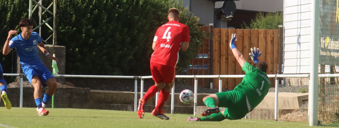 Sean Horozovic (l.) scheitert hier mit einer der guten Chancen des TSV in der ersten Halbzeit.