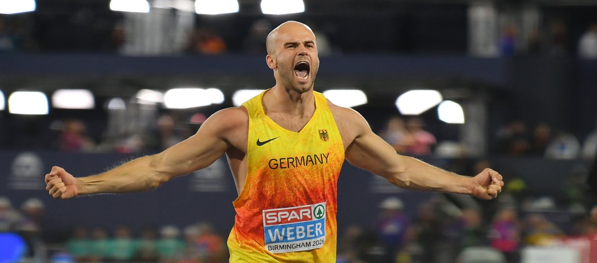 Schrei vor Glück: Julian Weber wusste, dass sein letzter Speer ihm den Titel bringen würde.