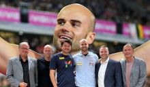 Julian Weber mit (v.l.) Uni-Vizepräsident Stephan Jolie, Moderator Peter H. Eisenhuth, USC-Chef Fabian Ehmann, Staatssekretär Torsten Welling und Bürgermeister Daniel Köbler.