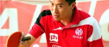 Gewann das Duell der Altmeister: Li Bing setzte sich gegen den früheren chinesischen Meister Chen Zhibin im fünften Satz mit 11:9 durch.