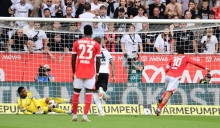 Nicht der Ausgleich: Nadiem Amiri scheiterte beim Stand von 0:1 mit einem Strafstoß an Noah Atubolu...