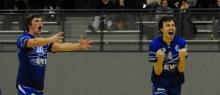 So viel Grund zur Freude wie in dieser Saison hatten die Gonsenheimer Volleyballer um Jan Steinborn (r.) und Torben Hapke schon lange nicht mehr. Parallel zu den Bemühungen auf dem Feld arbeiten sie jetzt daran, auch die wirtschaftlichen Voraussetzungen für einen Aufstieg in die Zweite Liga zu schaffen.