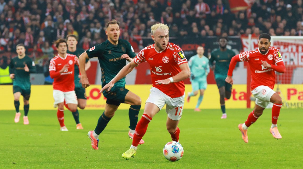 Beim 1:1 gegen Werder Bremen vor einem Jahr bereitete Benedict Hollerbach die Mainzer Führung vor...