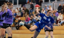 Jana Hägele ist hier frei durch, ansonsten hatte die Kreisläuferin der Bretzenheimer Zweiten im Regionalligaderby mit den Sportfreunden nicht so viel Raum und kam auf lediglich zwei Tore.